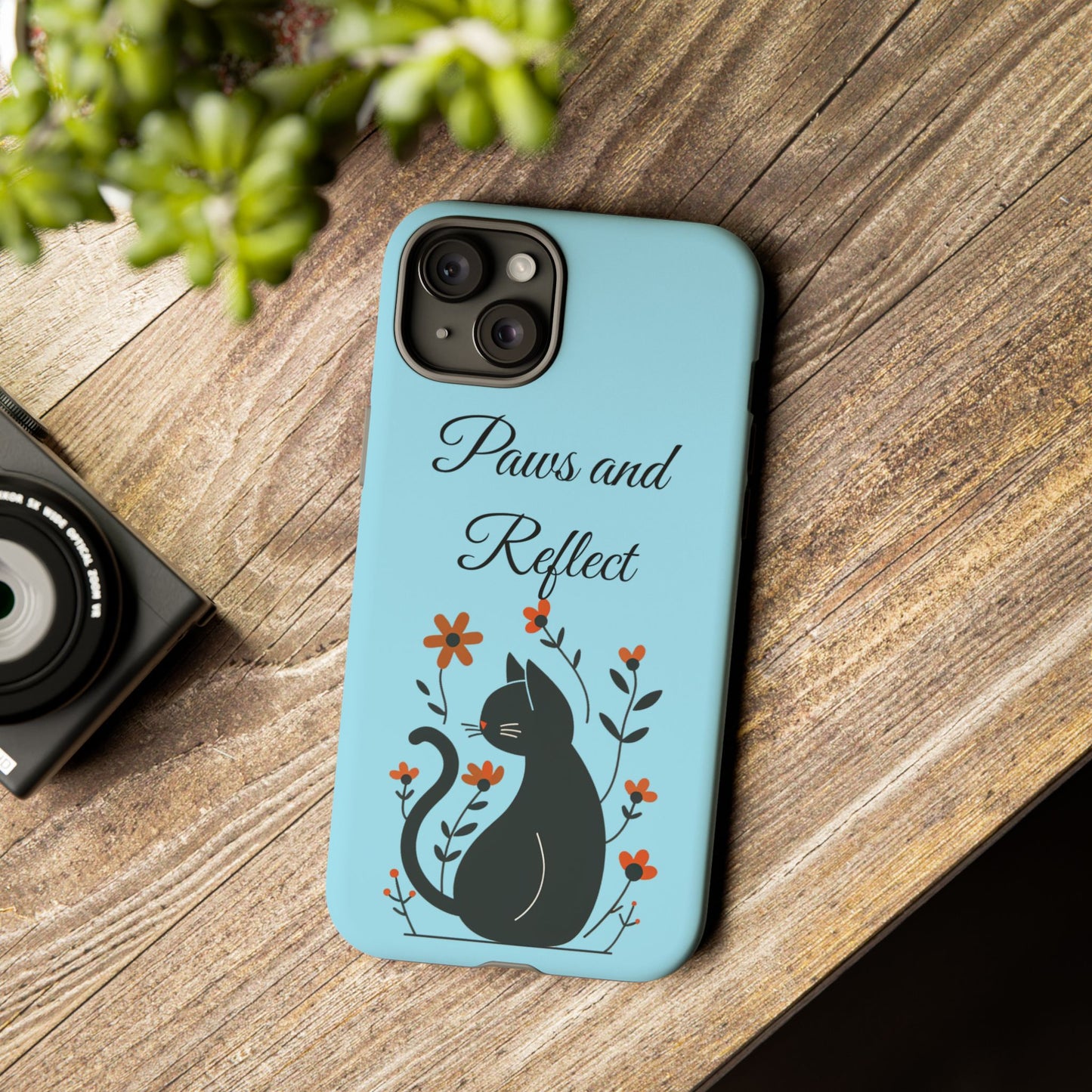 "Paws and Reflect" Floral Cat Tough Case
