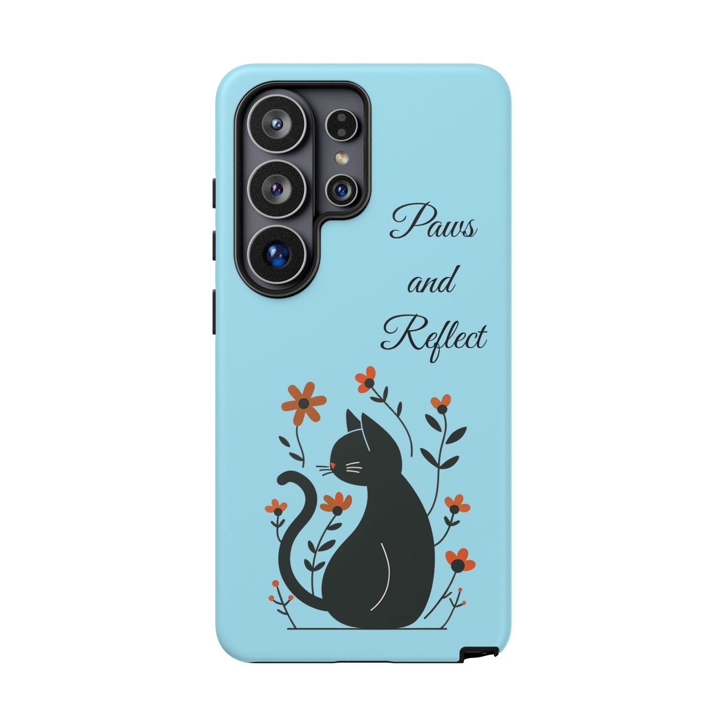 "Paws and Reflect" Floral Cat Tough Case