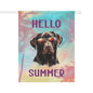 "Hello Summer"  with Sunglasses Labrador -Outdoor House Banner/Garden Flag