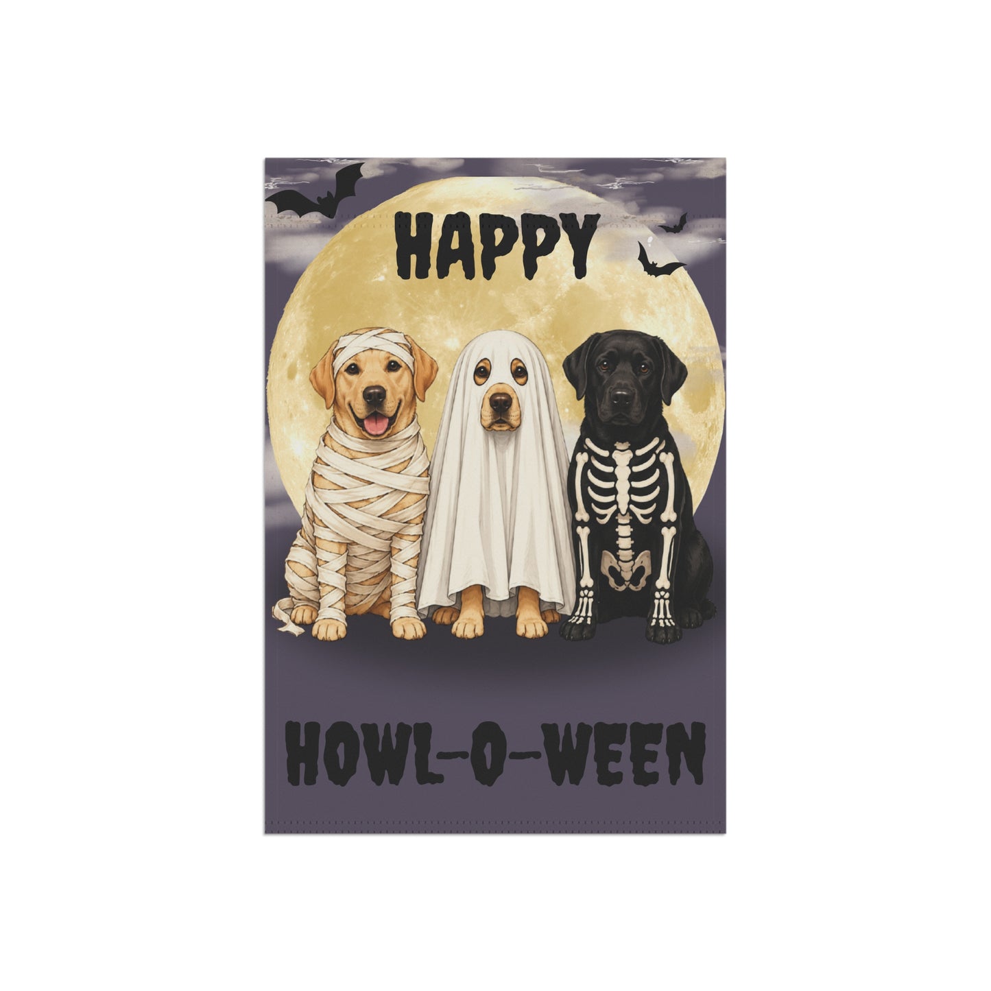 Happy Howl-O-Ween Dog Garden Flag