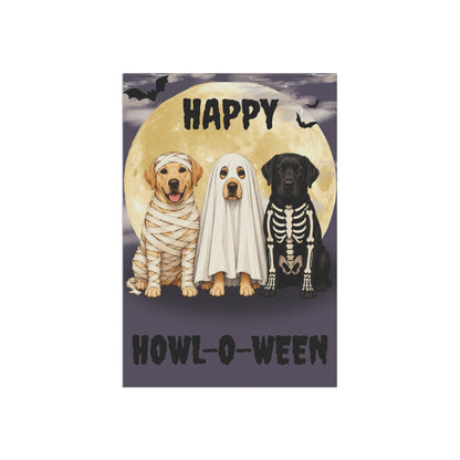 Happy Howl-O-Ween Dog Garden Flag