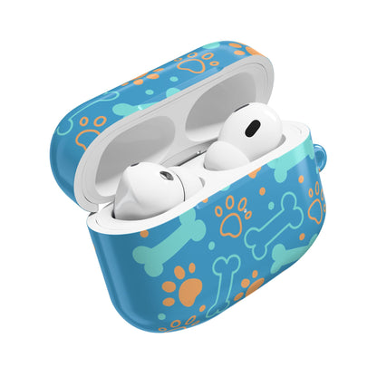AirPod Case — Cute Dog Bones & Paw Prints Case (Blue)