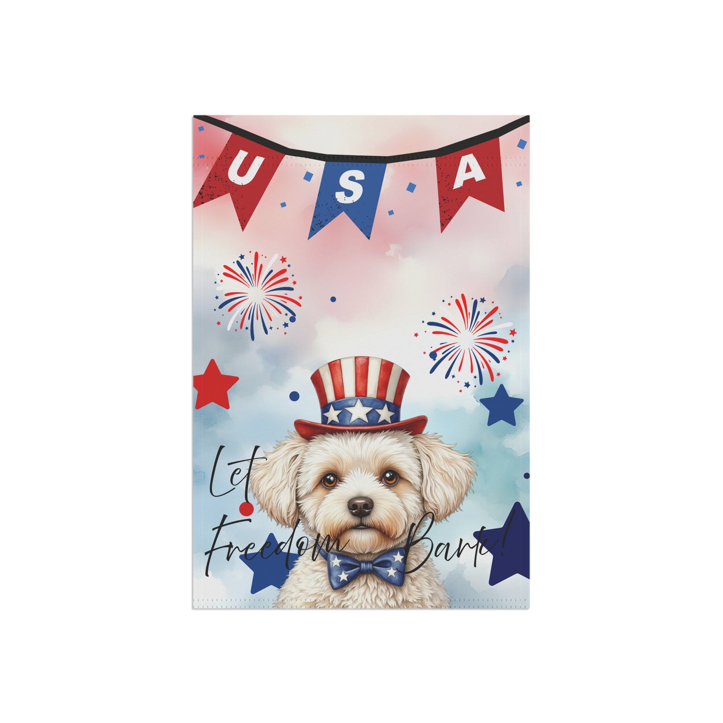 Patriotic Dog Garden Flag - Maltese – 'Let Freedom Bark' USA Banner