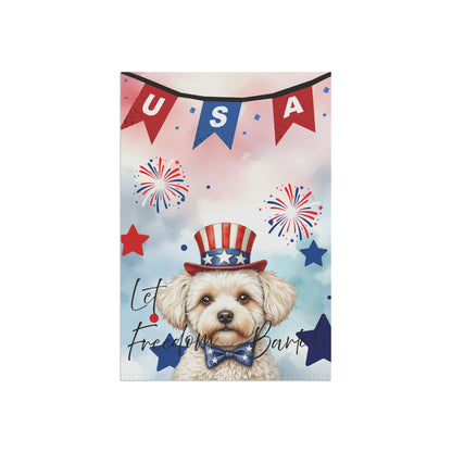 Patriotic Dog Garden Flag - Maltese – 'Let Freedom Bark' USA Banner