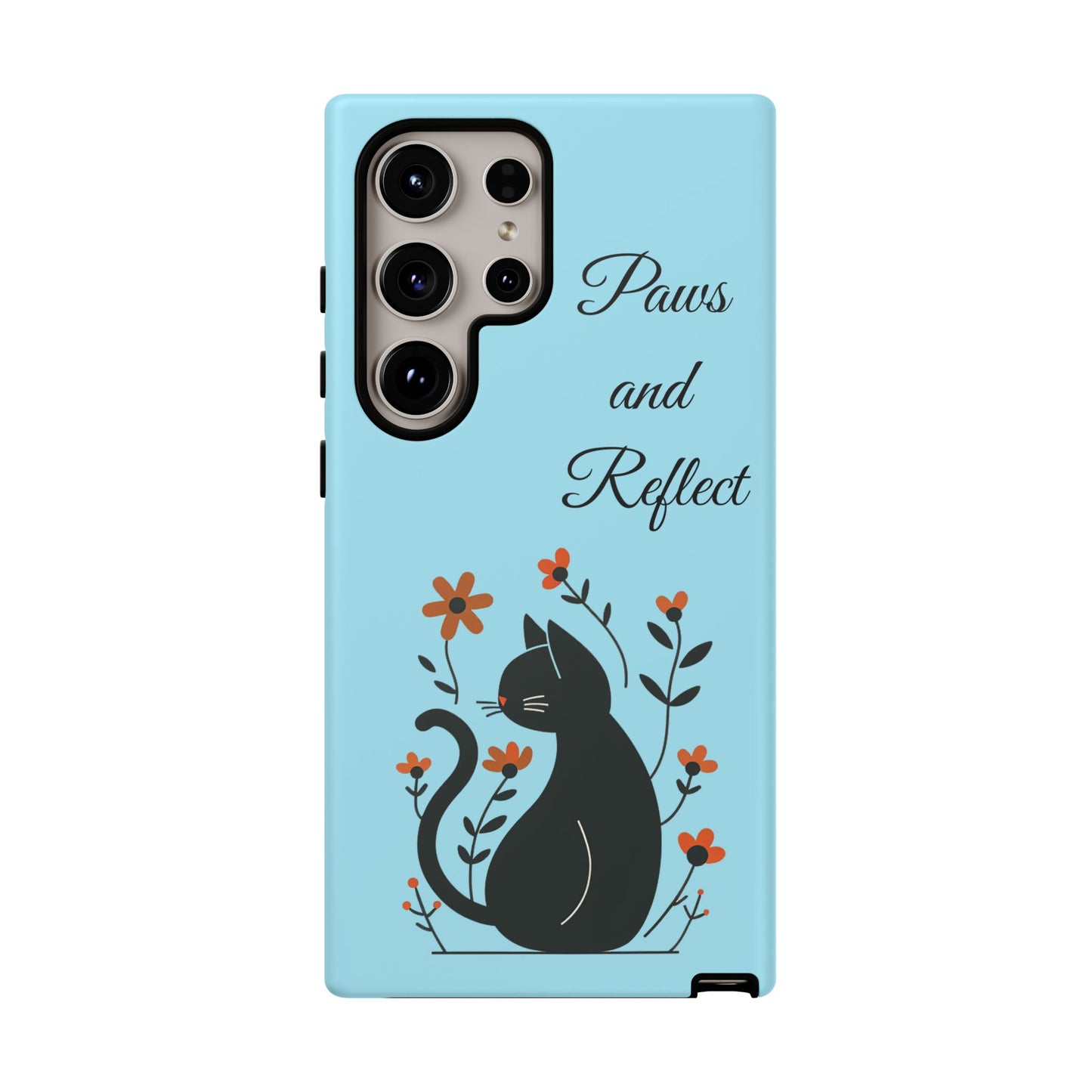 "Paws and Reflect" Floral Cat Tough Case