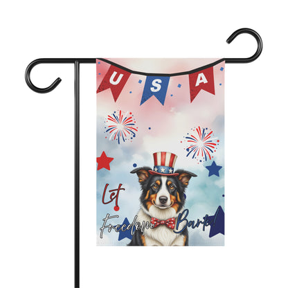 Patriotic Dog Garden Flag - Border Collie – 'Let Freedom Bark' USA Banner