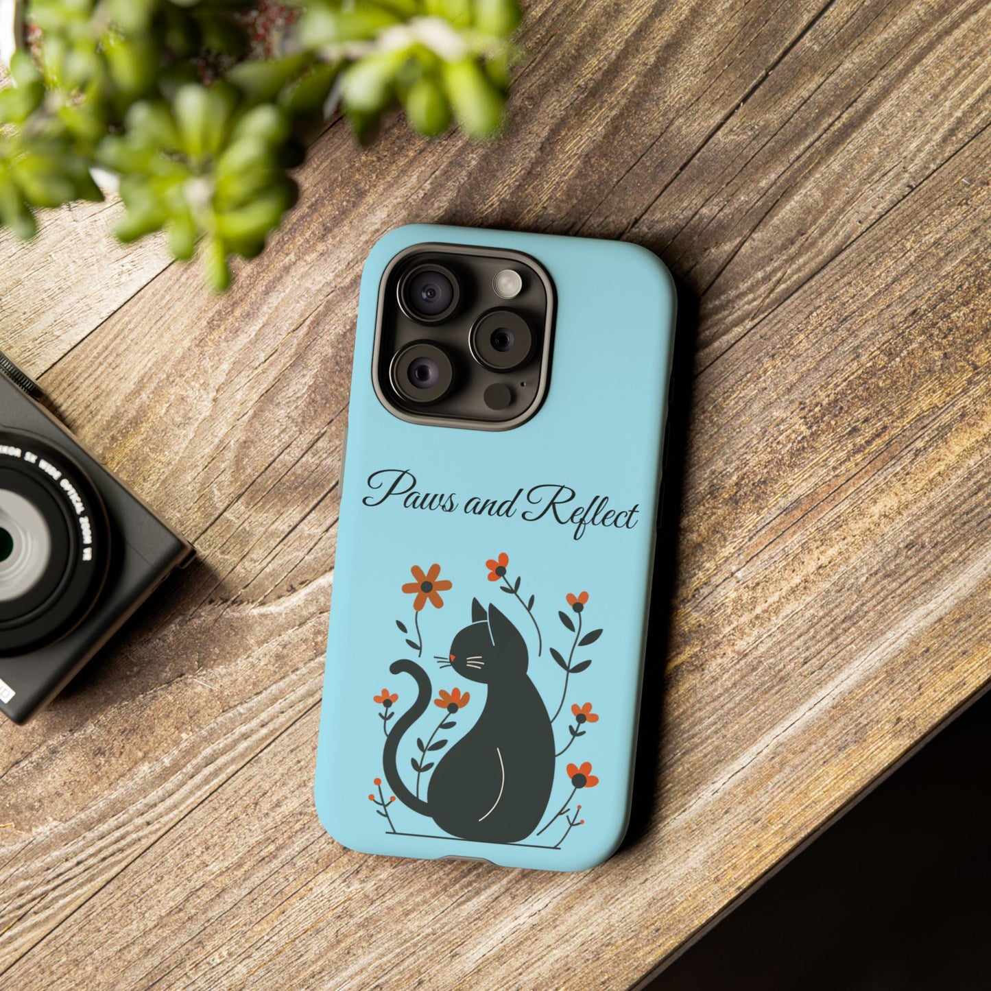 "Paws and Reflect" Floral Cat Tough Case