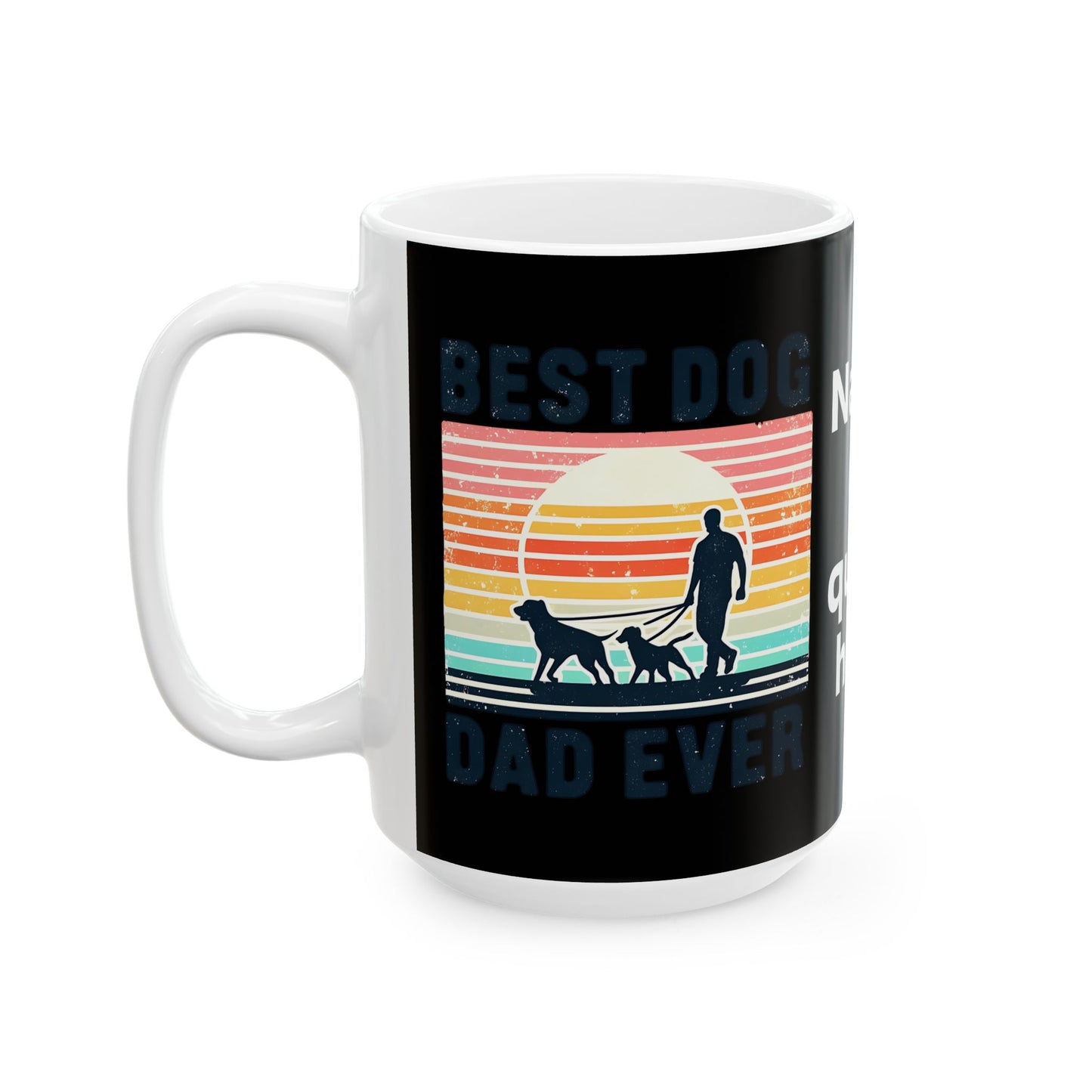 Customizable Retro Rainbow Dog Silhouette Mug | Ceramic Coffee Cup