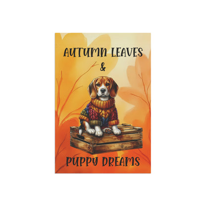 Autumn Leaves & Puppy Dreams Garden Flag — Beagle