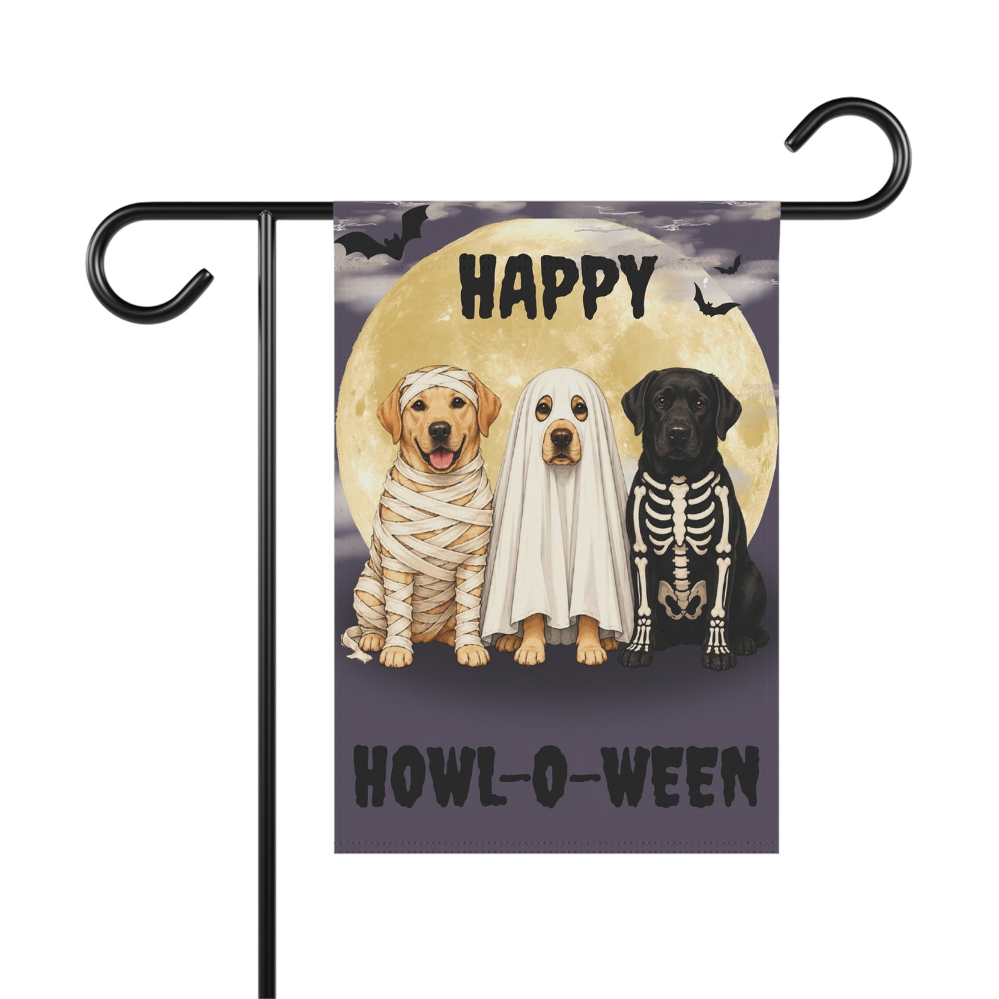 Happy Howl-O-Ween Dog Garden Flag