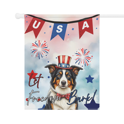 Patriotic Dog Garden Flag - Border Collie – 'Let Freedom Bark' USA Banner