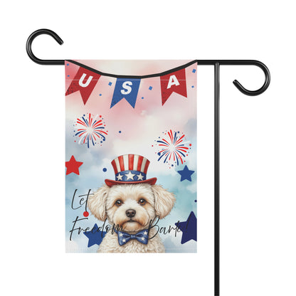 Patriotic Dog Garden Flag - Maltese – 'Let Freedom Bark' USA Banner