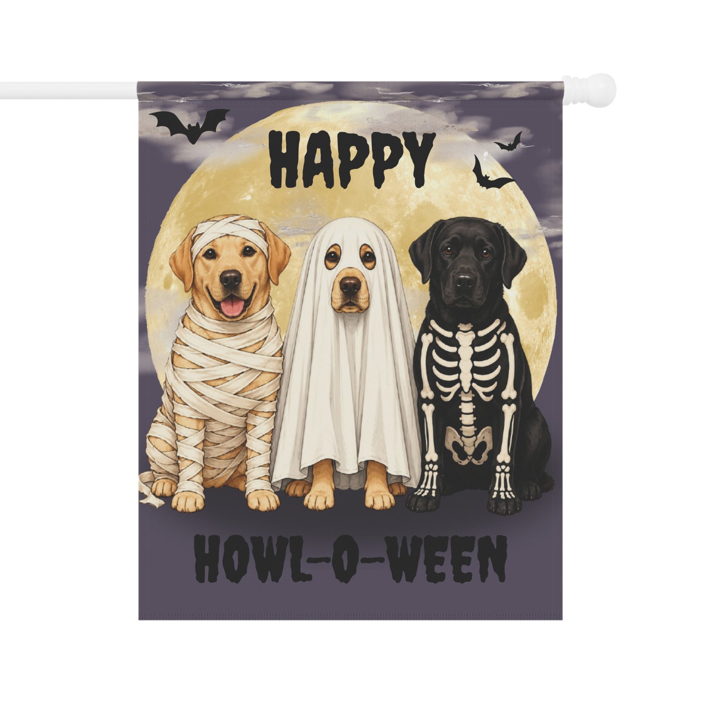 Happy Howl-O-Ween Dog Garden Flag
