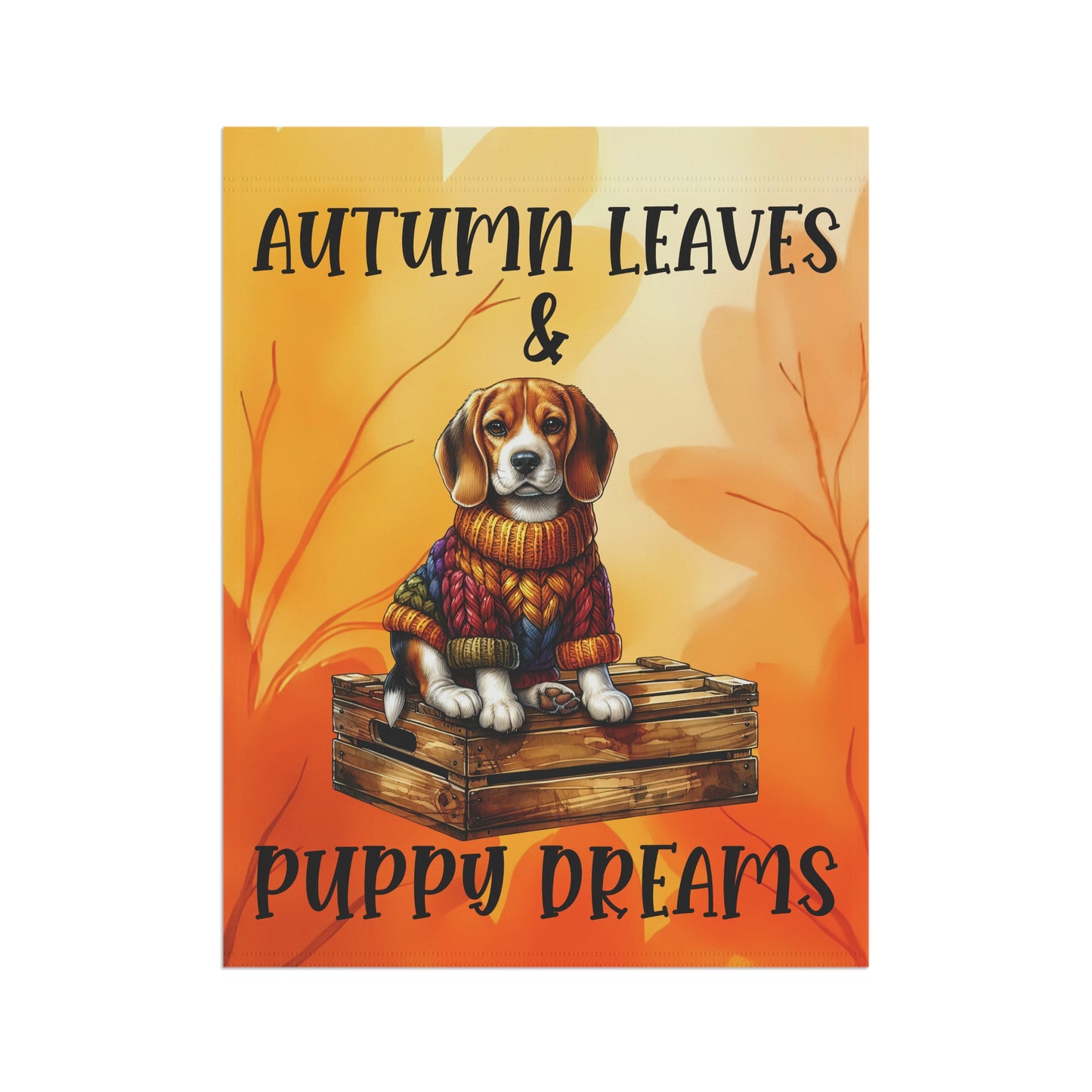 Autumn Leaves & Puppy Dreams Garden Flag — Beagle