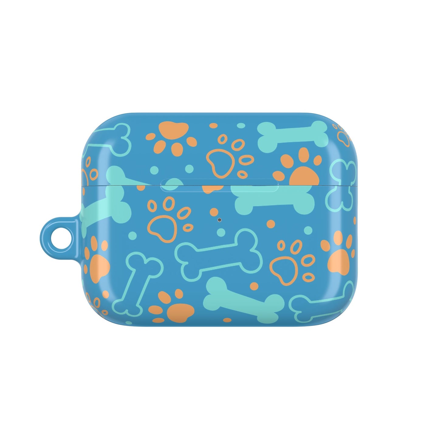 AirPod Case — Cute Dog Bones & Paw Prints Case (Blue)