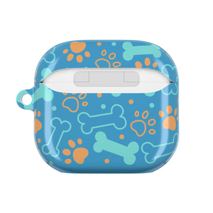 AirPod Case — Cute Dog Bones & Paw Prints Case (Blue)