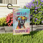 "Hello Summer" Boxer with Sunglasses -Outdoor House Banner/Garden Flag
