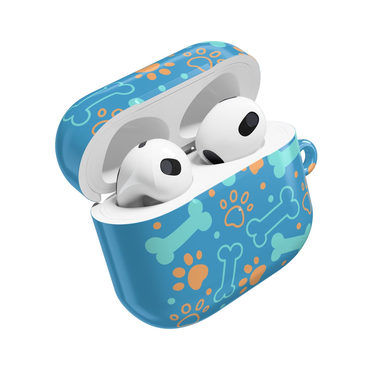 AirPod Case — Cute Dog Bones & Paw Prints Case (Blue)