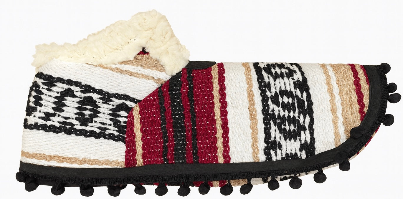 Size 00-3WN Burgundy/Tan/White Dog Poncho/Sarape with Fur
